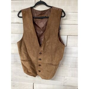 Vintage Beyond Leather Vest Western XXL Brown Suede Leather